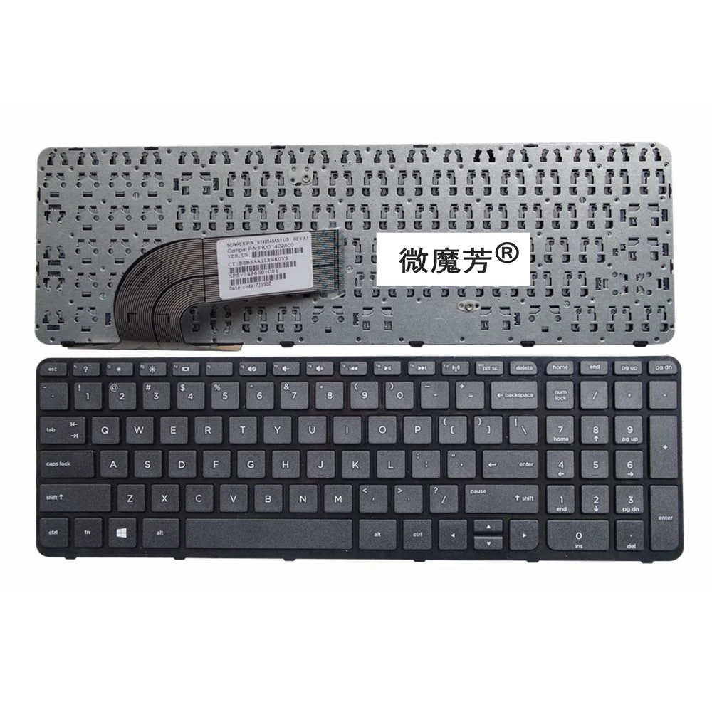 

English New Laptop keyboard for HP for pavilion 15-N 15-E 15E 15N 15T 15 t -N 15-N000 N100 N200 15-E000 15-E100 with frame