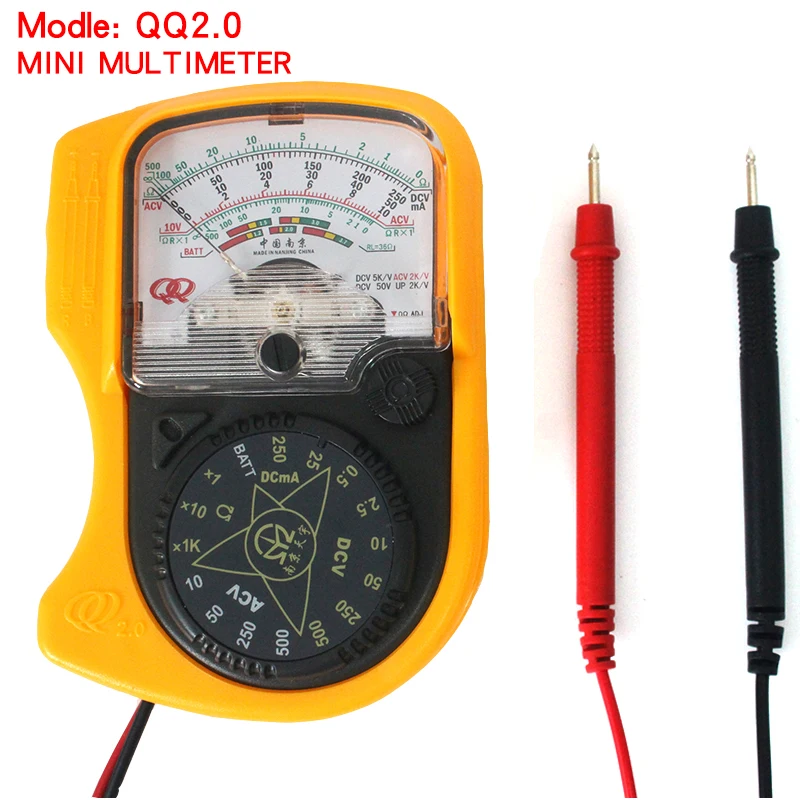 Компактный аналоговый мультиметр QQ2.0 HK56A HK56B DT9208A переменный/постоянный ток мини