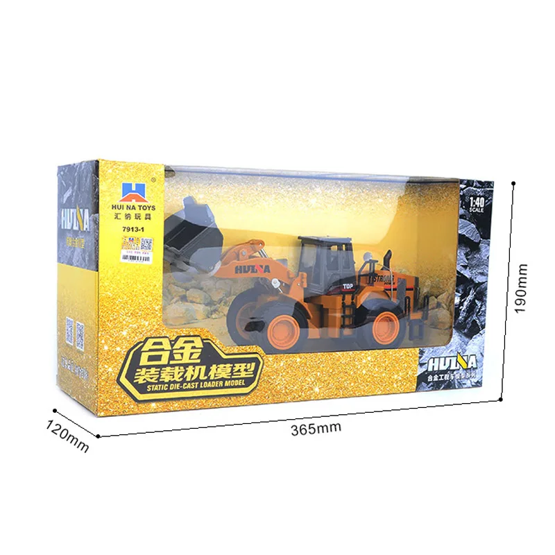 package Loader HUINA 1:40 самосвал экскаватор колесный погрузчик литая металлическая модель строительная машина игрушки для мальчиков подарок на день рождения коллекция автомобилей - Цвет: package Loader