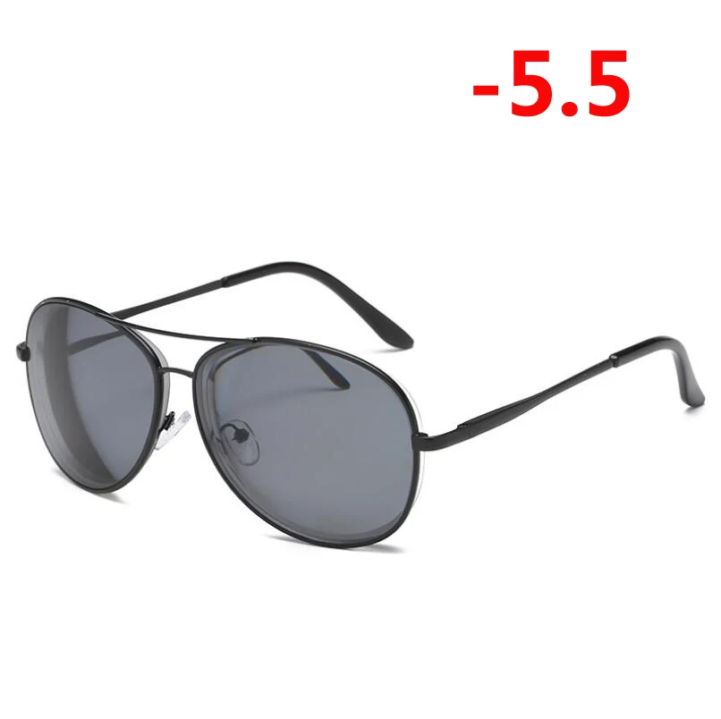Myopia 550 0-0,5-1,0-1,5 до-6,0 металлические очки для близорукости, мужские Модные очки с большой оправой, короткие очки для коррекции зрения, солнцезащитные очки по рецепту - Цвет оправы: Myopia 550