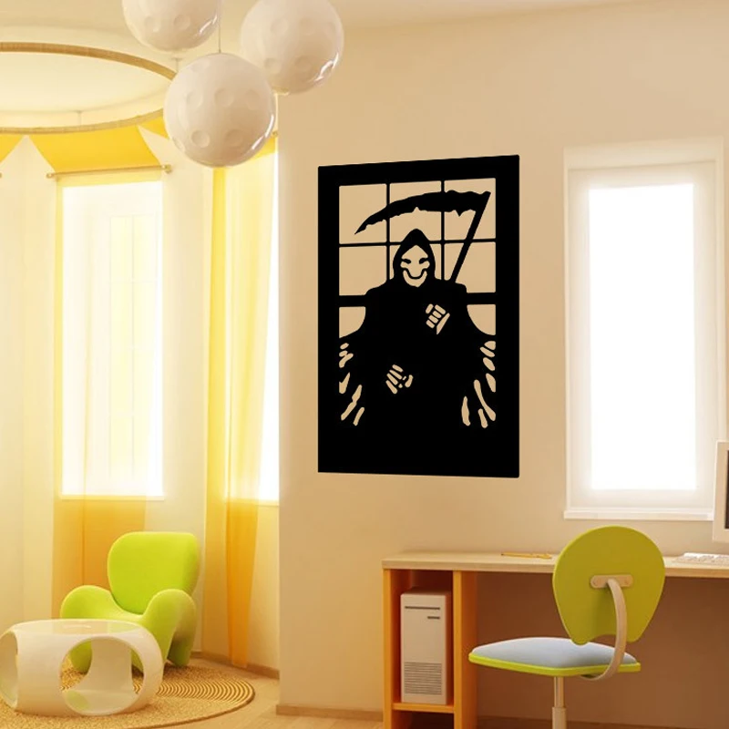 Хэллоуин 3D Обои смерть Серпы Творческий ужас ПВХ самоклеющаяся фон Наклейки на