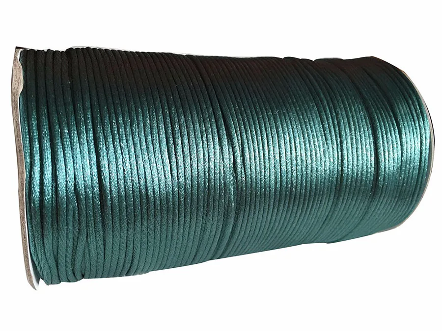 222 Teal Green 3 мм сатиновый нейлоновый шнур+ 120 м/рулон/лот-DIY Ювелирная нить веревка макраме браслет Изготовление Бисероплетение струны аксессуары - Цвет: 222 Teal Green