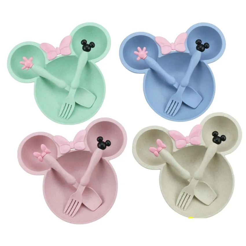 Мультяшный дизайн Детская тарелка из пшеницы детское блюдо для еды детская чаша