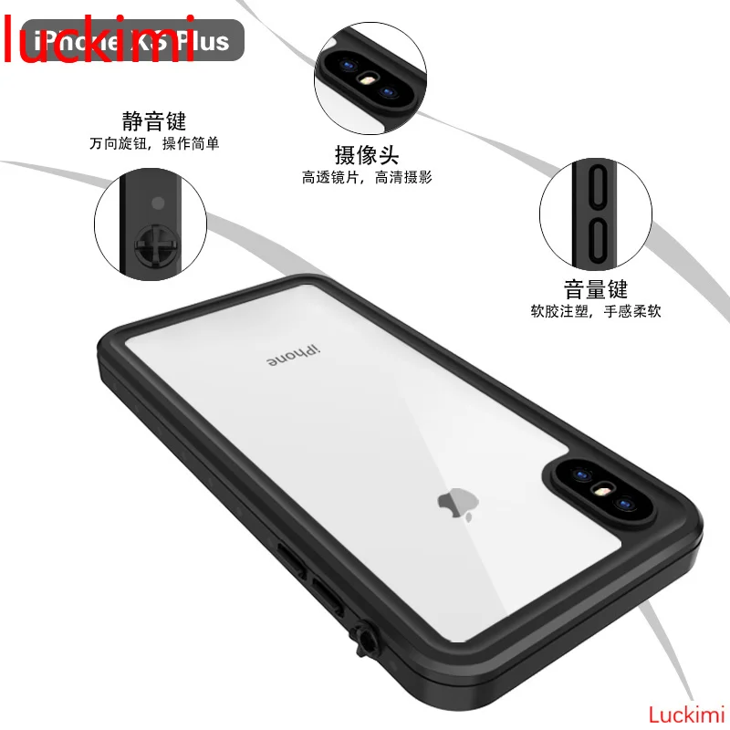 Для iPhone XS Max IP68 Дайвинг Водонепроницаемый Профессиональный плавательный анти