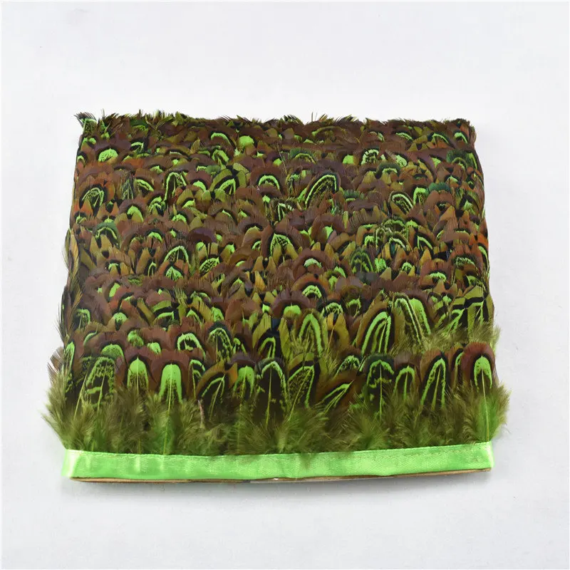 Apple Green Натуральные перья фазана ленточная отделка бахромы 4-8 см 5yards-10Yard перо для рукоделия платья перья для изготовления ювелирных изделий - Цвет: Apple Green