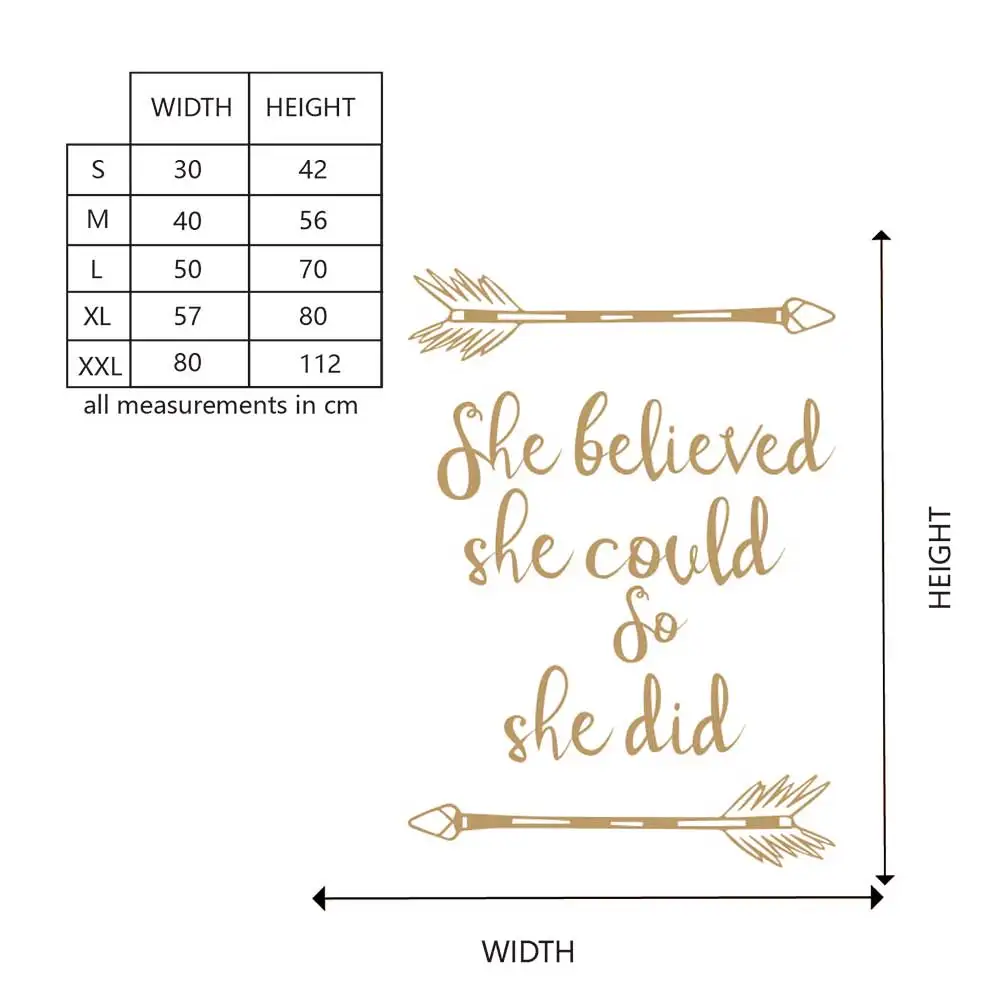 

She Believed She Could So She Did Quote Wall Sticker Removable Nursery Wall Decor As Baby Shower Gift 848Q