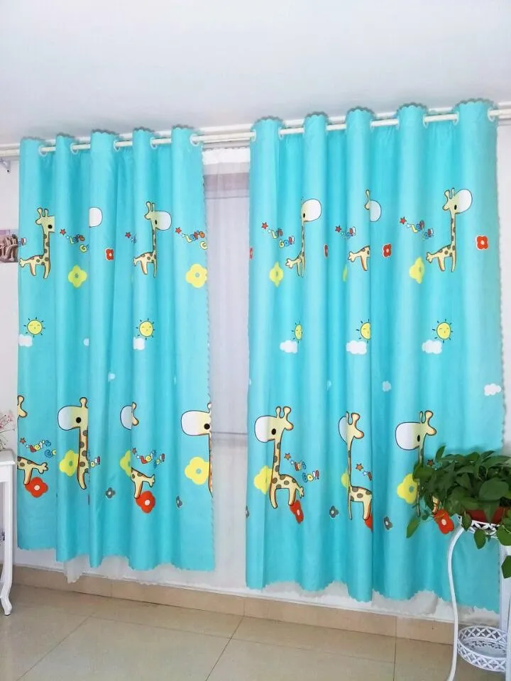 Xinhuaease Шторы s в детскую Шторы для детского сада Спальня детей Гостиная школьные окна короткие Шторы s для детей - Цвет: Blue