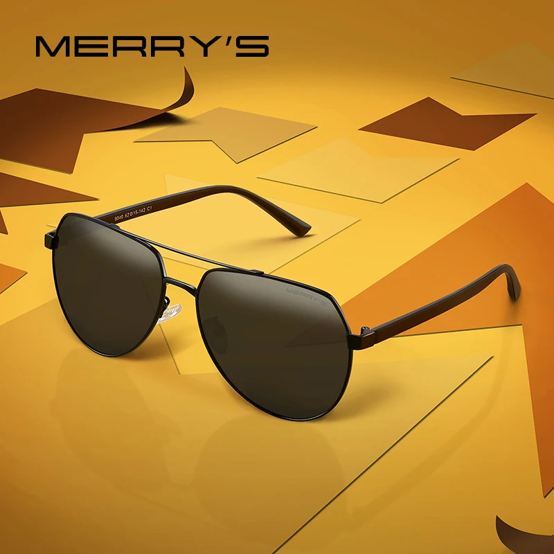 

MERRYS DESIGN Men Classic Pilot Sunglasses Aviation Frame HD Polarized Sunglasses For Driving TR90 Legs UV400 Protection S8188