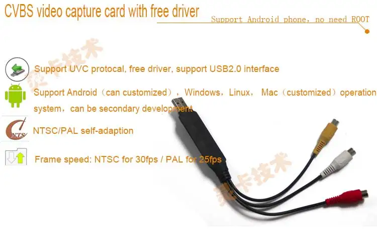 Free shipping LCC280_USB Video Acquisition Box/AV-USB2.0 USB Capture Card Support Android/Mac/Linux/Windows,NTSC/PAL Adaptive