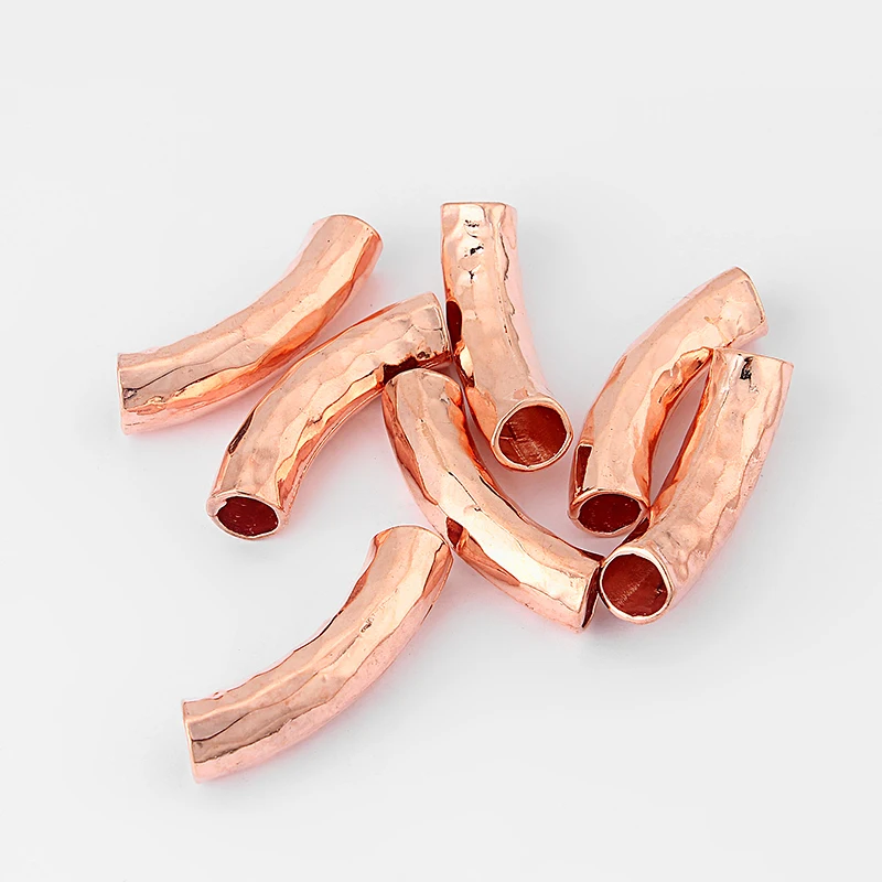 5 шт. розовое золото изогнутая трубка Silde Spacer Charm fit 7 мм круглый кожаный шнур сделай