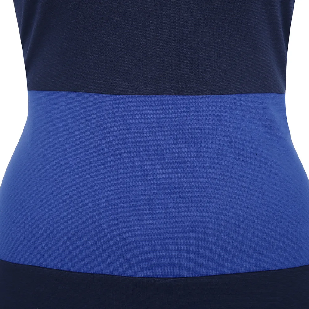 Новые модные благородные Женские Двухцветные платья-карандаш с круглым вырезом