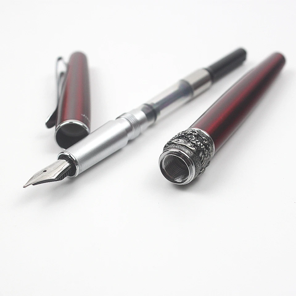 JINHAO-Y2, Роскошные Металлические авторучки, металлическая подарочная коробка, синие и черные чернила для офиса, бизнеса, металлические чернильные ручки для каллиграфии