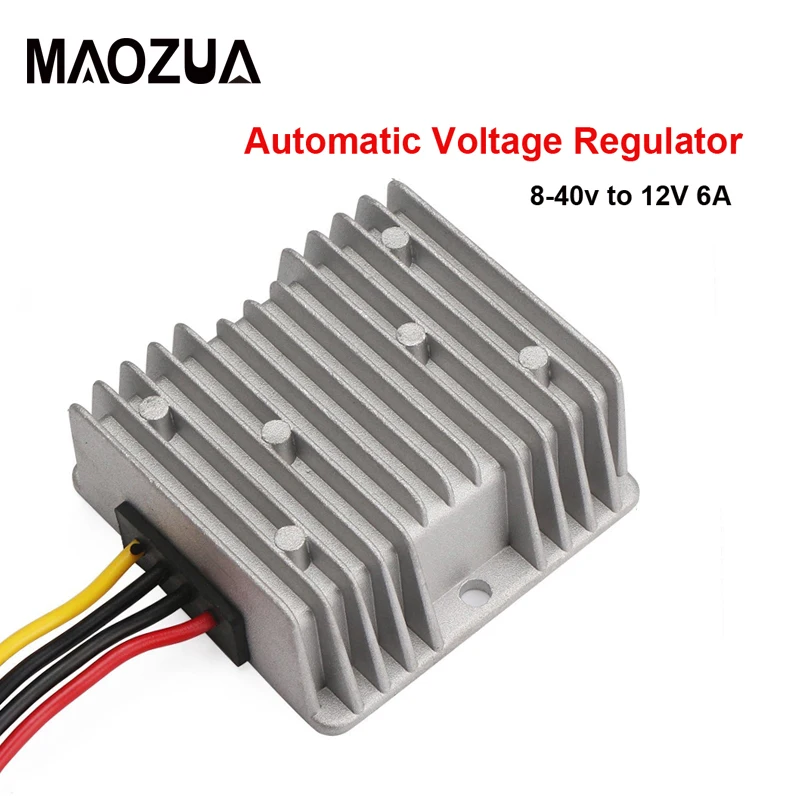 Универсальный Авто DC 8 В ~ 40 до 12 понижающий преобразователь регулятор 6A 72 Вт