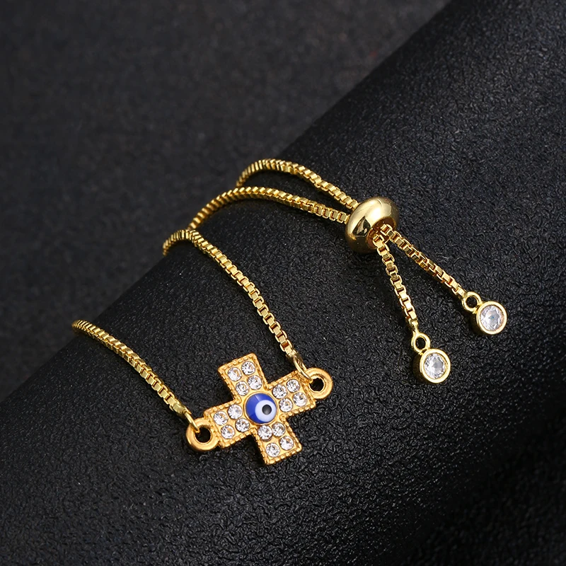 Браслет на удачу в классическом стиле религиозный крест Золотая цепочка