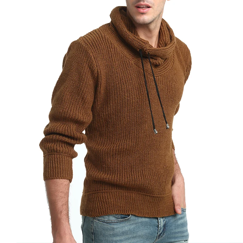 Мужской пуловер 2018 мужской бренд Повседневный тонкий свитер сплошной цвет