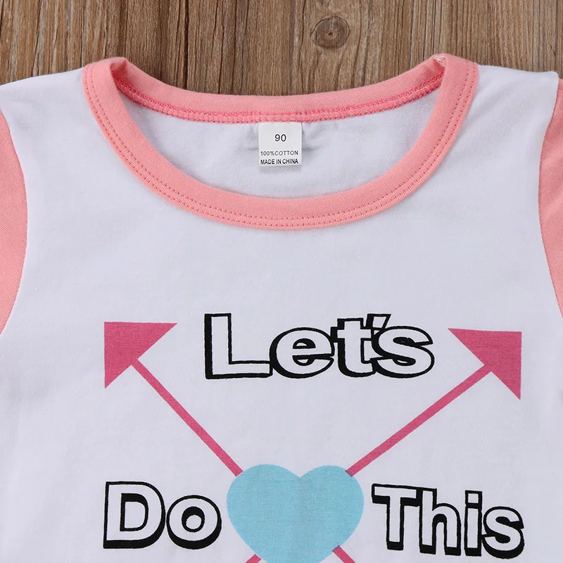 2 шт. хлопковая футболка с коротким рукавом и брюки оборками|girls clothing sets|clothing setskids