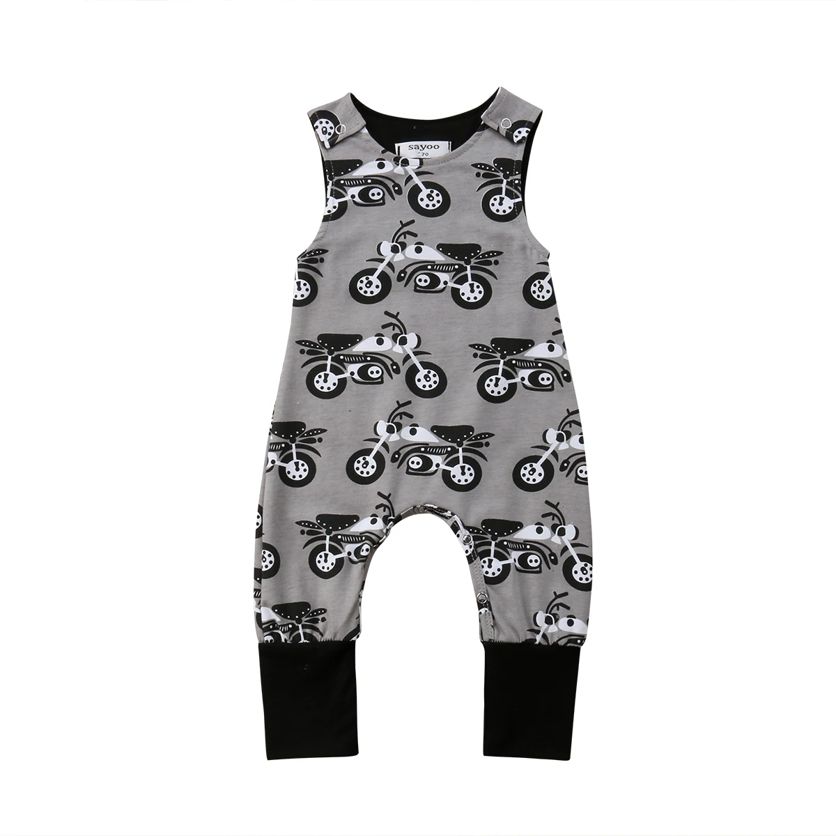Newborn Kids Baby Boy Sleeveless Romper Jumpsuit Playsuit Summer Clothes Motorcycle Printed Cute Outfits 0-18M |