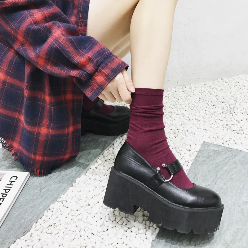 Zapatos Plataforma Mujer Удобная женская обувь на платформе Повседневная Винтажная с