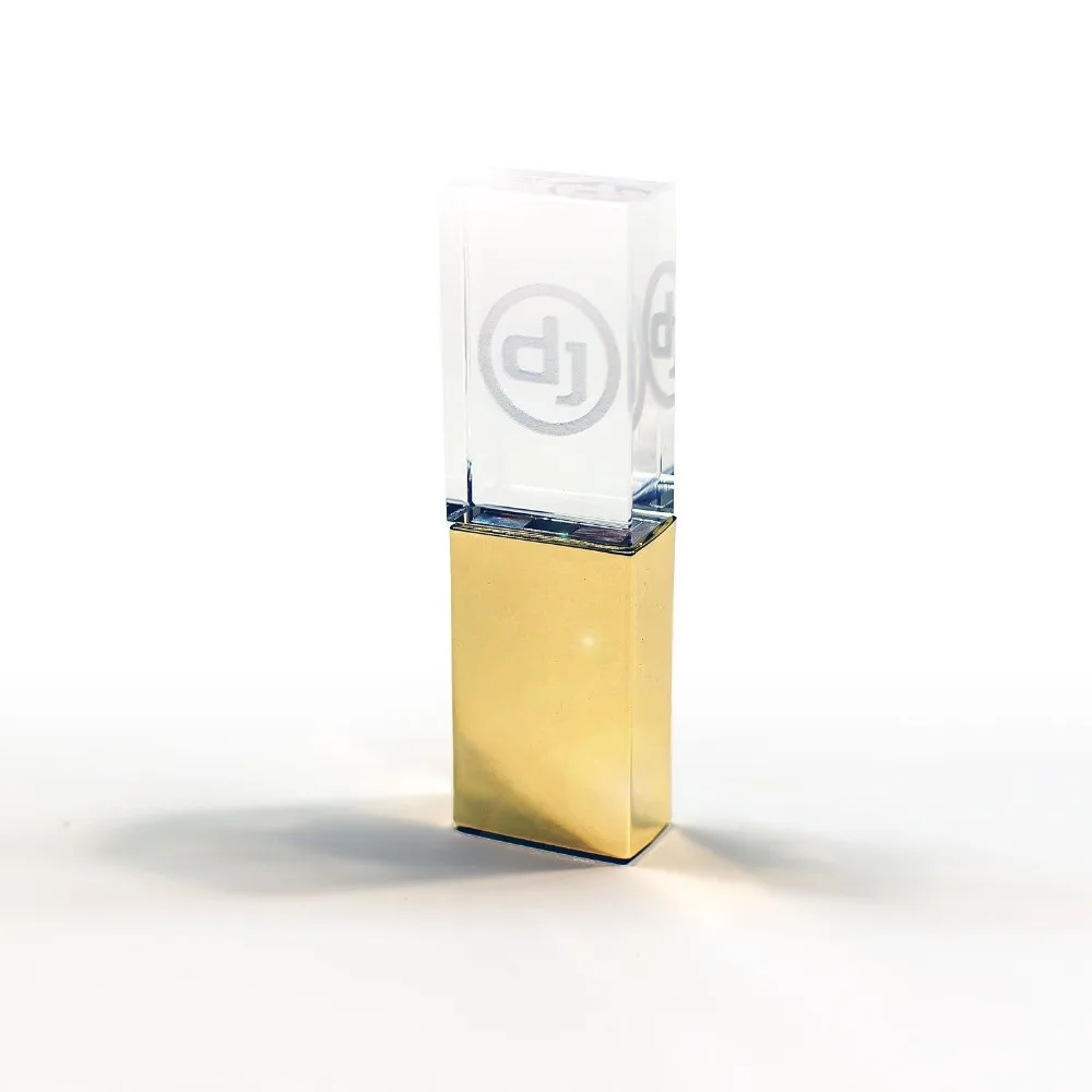 Совершенно новый логотип на заказ Золотой Кристалл usb 2 0 флэш-карта памяти