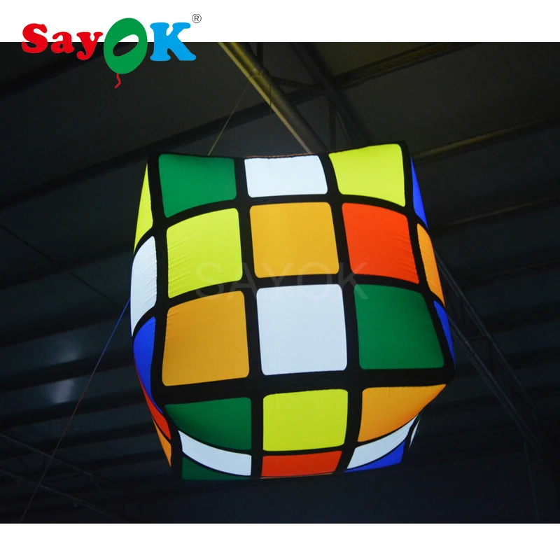 1 м(3.28ft) дизайн Led надувной куб/надувной волшебный куб/надувной куб для мероприятий, пабов, вечерние, потолочные украшения