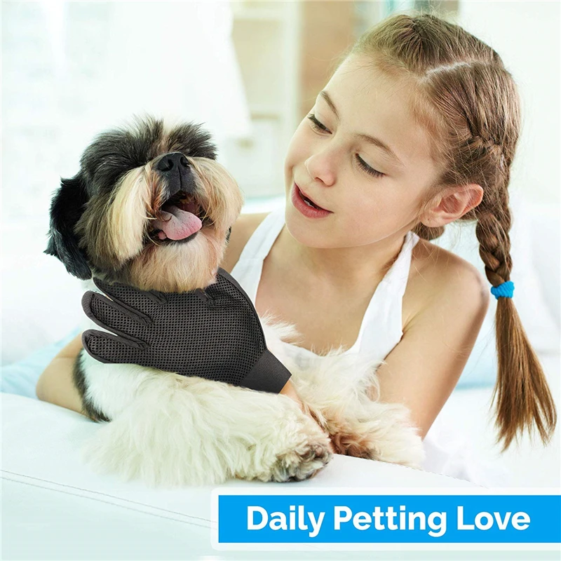 Glove For Dog Cat Grooming Pet Dog Hair Deshedding Brush Comb Glove For Pet Dog Finger Cleaning Massage Glove Brush