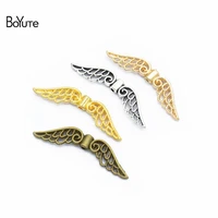 boyute 100 pieceslot 318mm with 1mm hole metal alloy angel wing beads diy hand made jewelry accessories wholesale