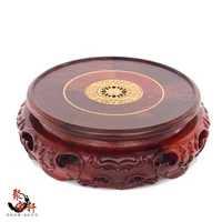 circular boxwood carving handicraft redwood base the buddha carved household red acid branch furnishing articles