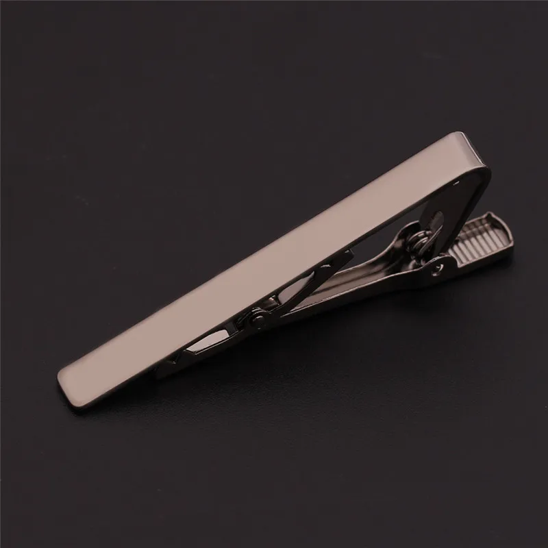 black not customize Fashion Custom Tie Clip For Men High Quality Classic Copper Casual Style Tie Pin Clip men gifts collar stays Jewelry accessories - Окраска металла: black not customize