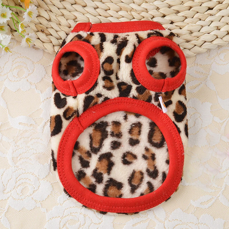 Лучший Леопардовый ПЭТ Жилет одежда для собак домашних животных чашка собака