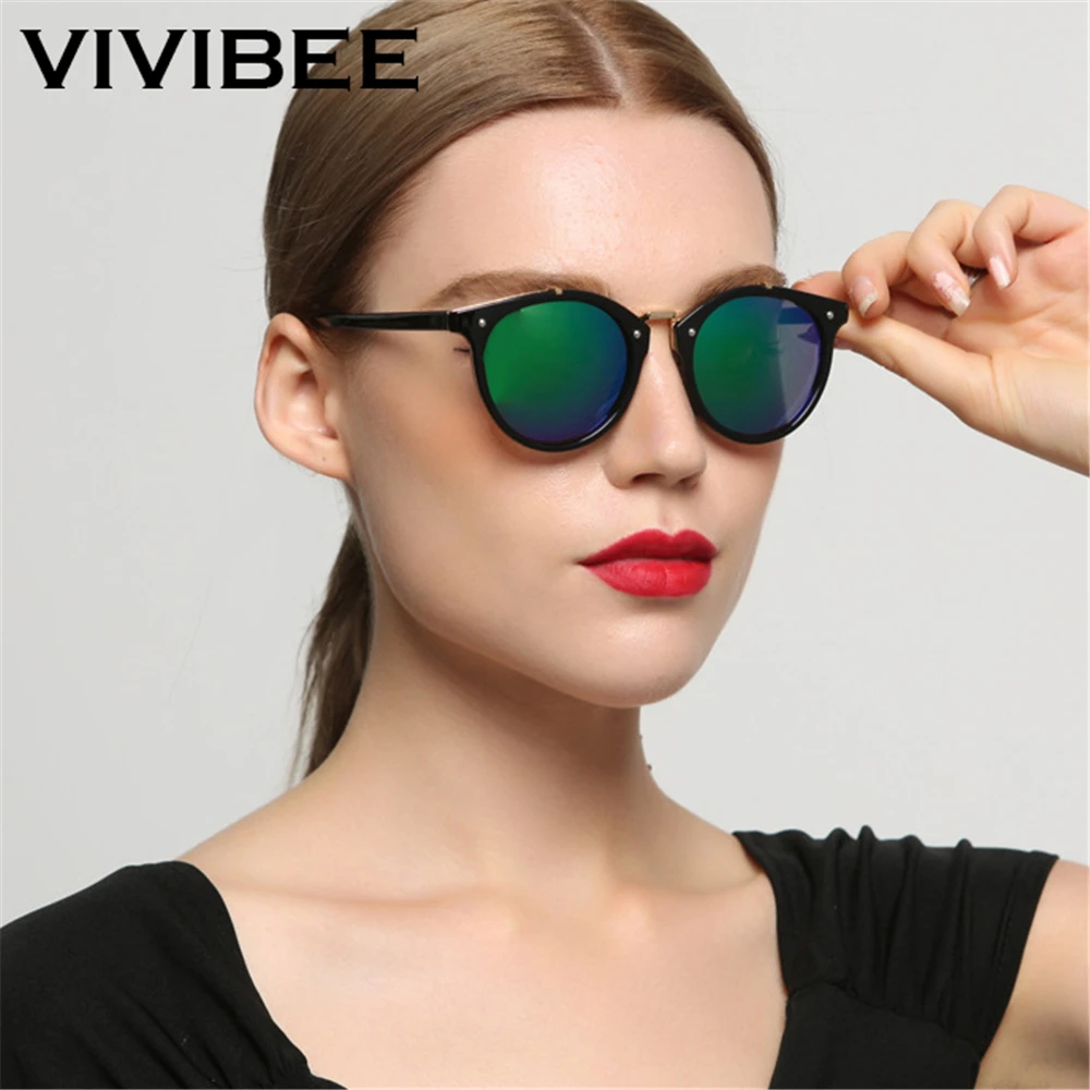 VIVIBEE 2021 Trending Sunglasses Square Women Vintage Luxury Mirror Sun Glasses Brand Designer Womans Gradient Shades Аксессуары для