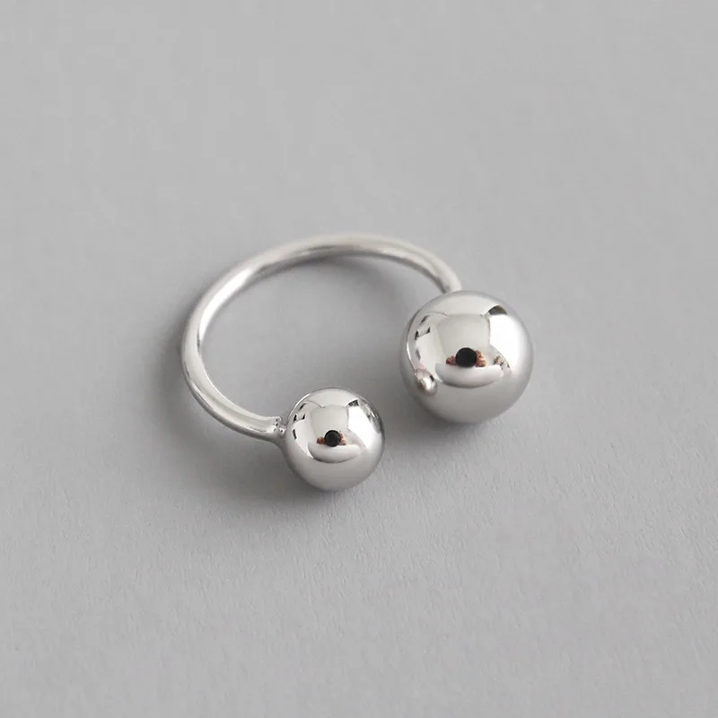 

Size3-Size4.5 SMALL Authentic S925 Sterling Silver FINE Jewelry double polished lucky ball Toe midi Knuckle Rings adjust C-JA350