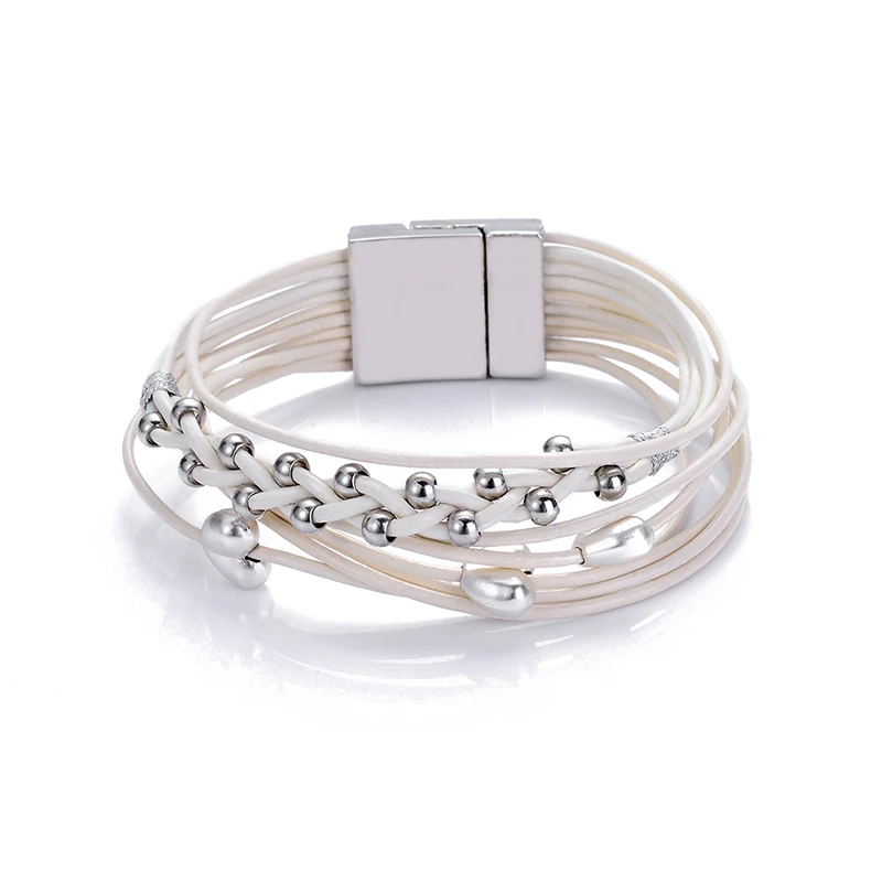 Новые модные шармы в форме сердца из сплава с бусинами CCB многослойные браслеты