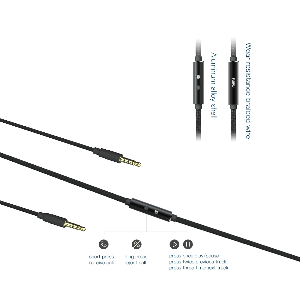 ASRJ AS BT80 беспроводные Bluetooth наушники стерео Hi-Fi гарнитуры с микрофоном Поддержка TF карты 500 мАч большой аккумулятор 20 ч воспроизведение музыки