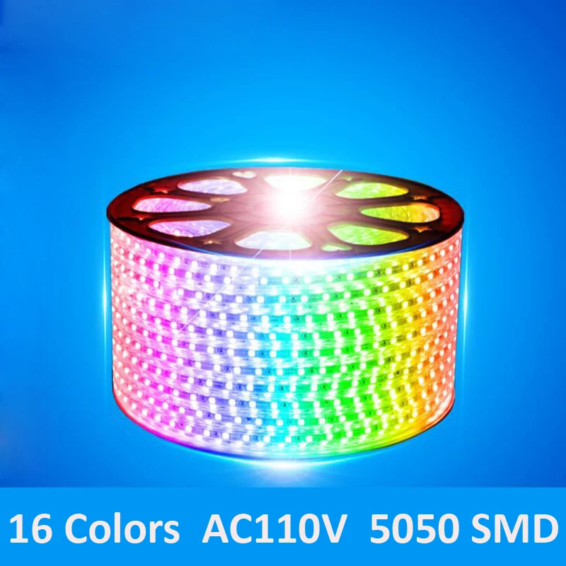 Fanlive 50 м AC 220 В 110 Светодиодная лента 5050 60 светодиодов/м IP67 водонепроницаемый RGB 16