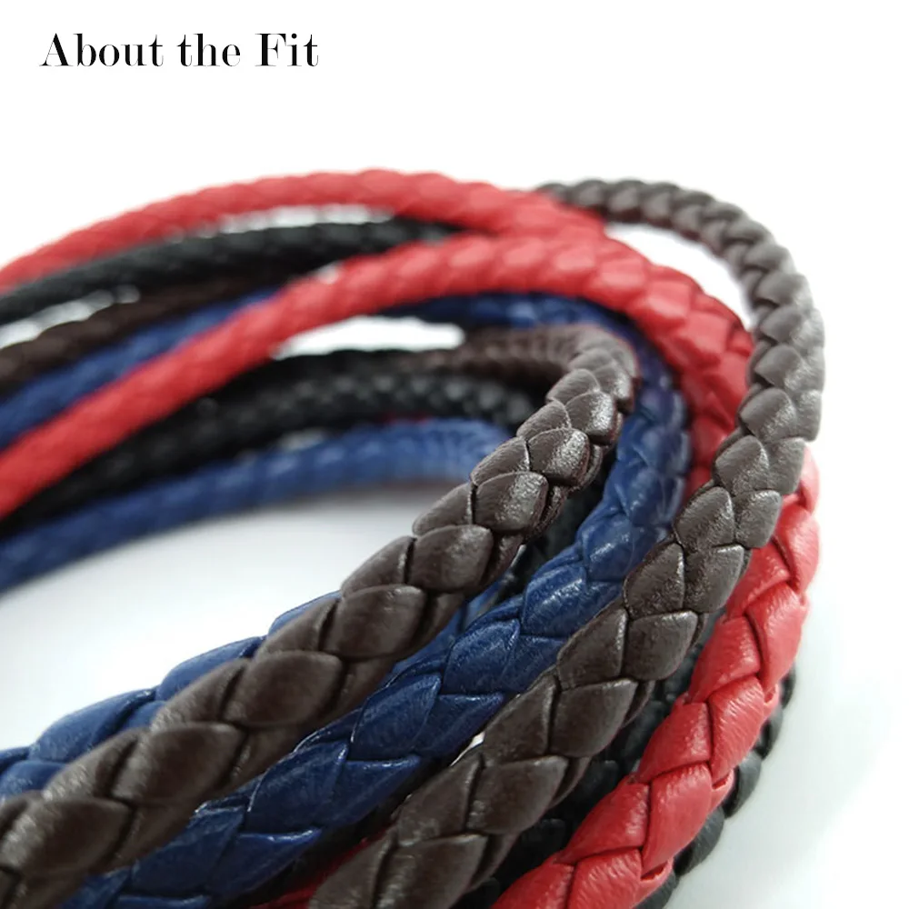 Плетеный шнур из натуральной кожи наппа размеры 4 мм 2 м для изготовления