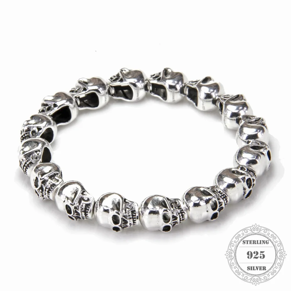 Браслет женский 8 мм 14 24 см|bracelet bracelet|punk skull braceletbracelet 925 |
