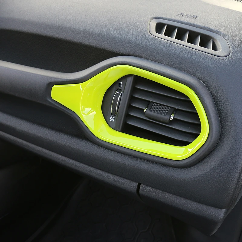 SHINEKA Car Styling For Jeep Renegade 2016 2017 ABS 3D Dashboard Air Condition Vent Outlet Decoration Cover Trim Frame Sticker |car