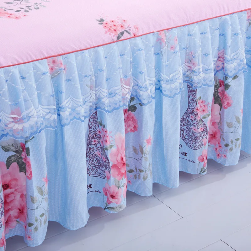 

Floral Fitted Sheet Cover Graceful Lace Bedspread Bedroom Bed Cover Skirt Decoration Non-slip Mattress Cover Skirt cubrecama