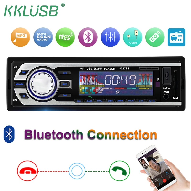 1 Дин автомагнитола blutooth SD карты USB зарядное устройство громкой связи 12 В 24