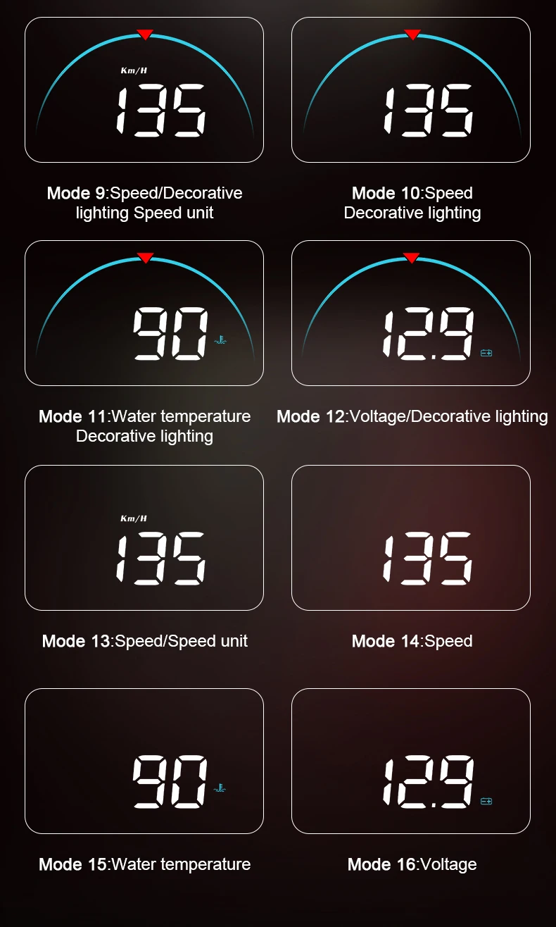 GEYIREN M8 Head-Up Дисплей LED Дисплей HUD OBD II автомобиля Скорость сигнализации Автомобильная электроника проектор Скорость ometer лобовое стекло