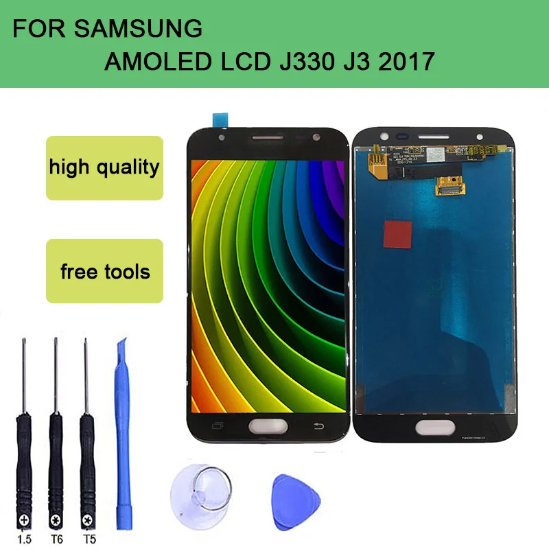 SzHAIyu запасная панель J330 2017 супер Amoled ЖК-дисплей сенсорный экран для Samsung Galaxy J3 с