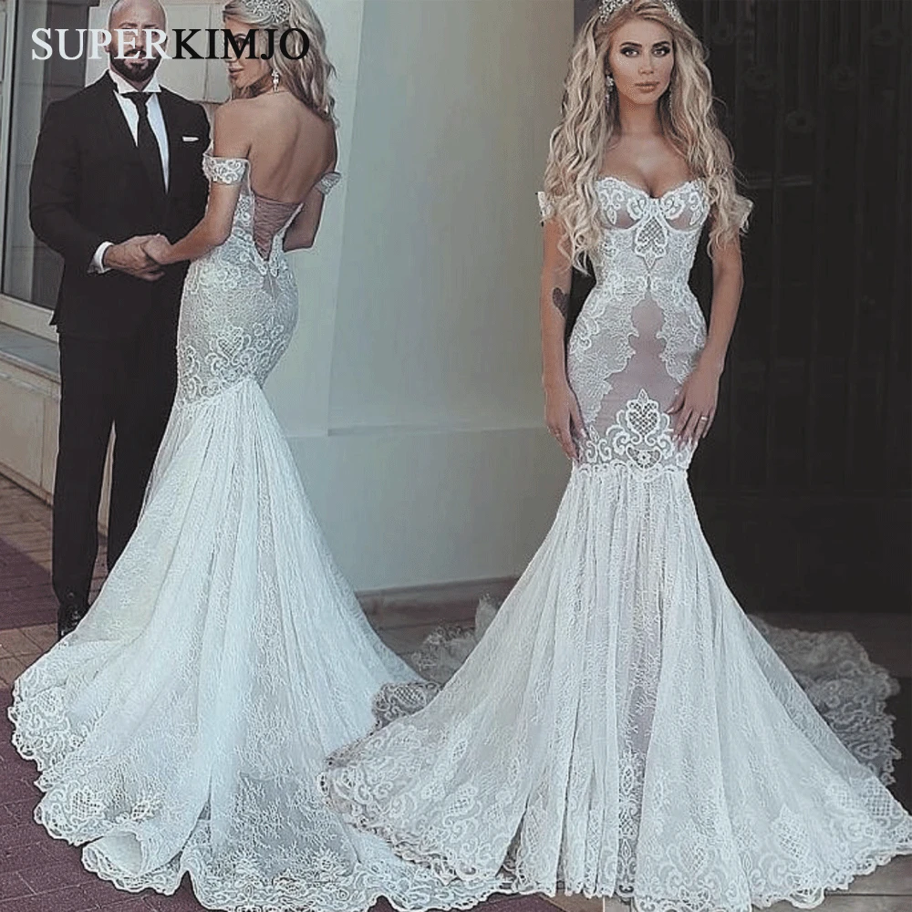 Кружевное свадебное платье SuperKimJo Vestido De Noiva 2020 с аппликацией Русалка Элегантное