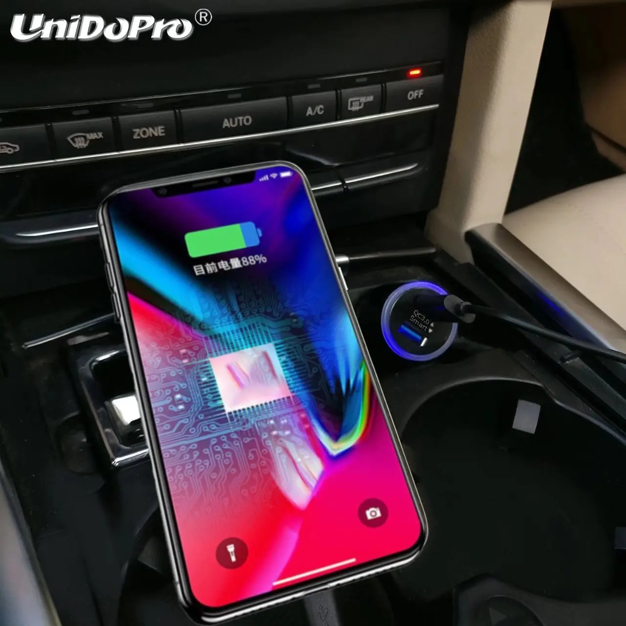 Быстрое Автомобильное зарядное устройство QC 3 0 + фута (10 мм) кабель Type C для