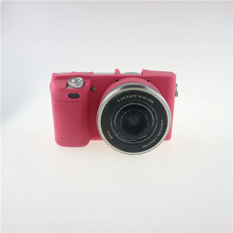Красивый защитный чехол для sony A6000 ILCE-6000L 16-50 мм объектив ТПУ мягкий силиконовый резиновый чехол для камеры - Цвет: Rose red