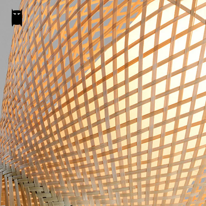 Бамбуковый Плетеный подвесной светильник из ротанга Азия деревенский японский