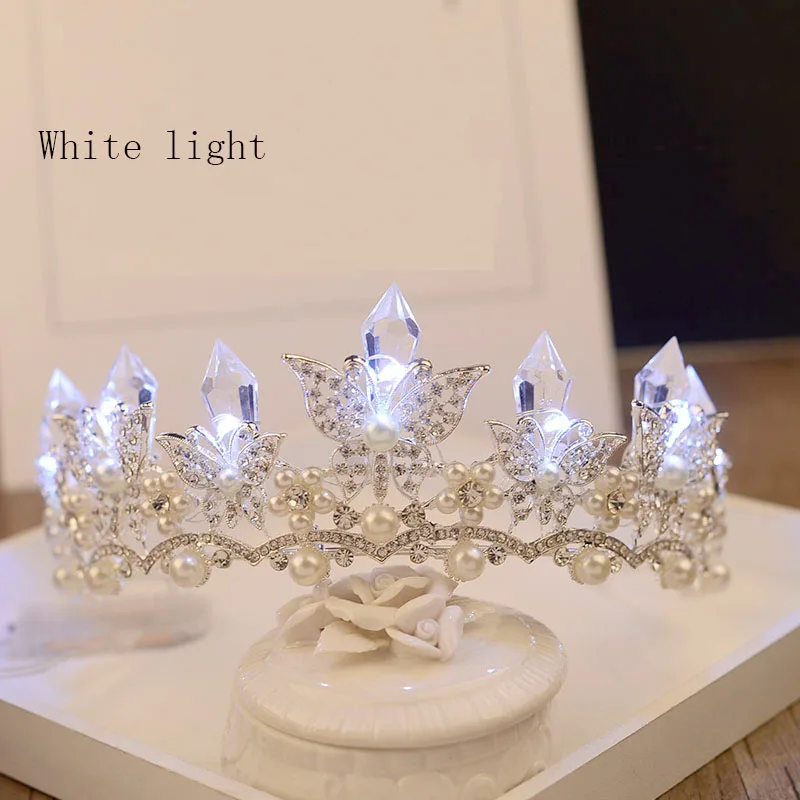 Свадебная тиара в виде бабочки свадебная светящаяся корона для девушек