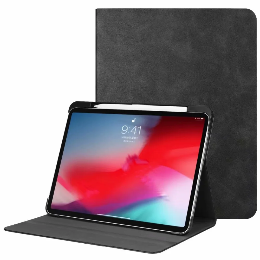 Чехол для ipad pro 11, подставка для планшета с держателем для карандашей, искусственная кожа+ Поликарбонат, жесткая задняя крышка, смарт-чехол для нового ipad pro 11