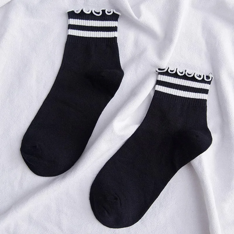 [EIOISAPRA] Socks Expression Pattern Series Harajuku Wind Embroidery Face Low Short Socks Cotton Women's Solid Boat Socks