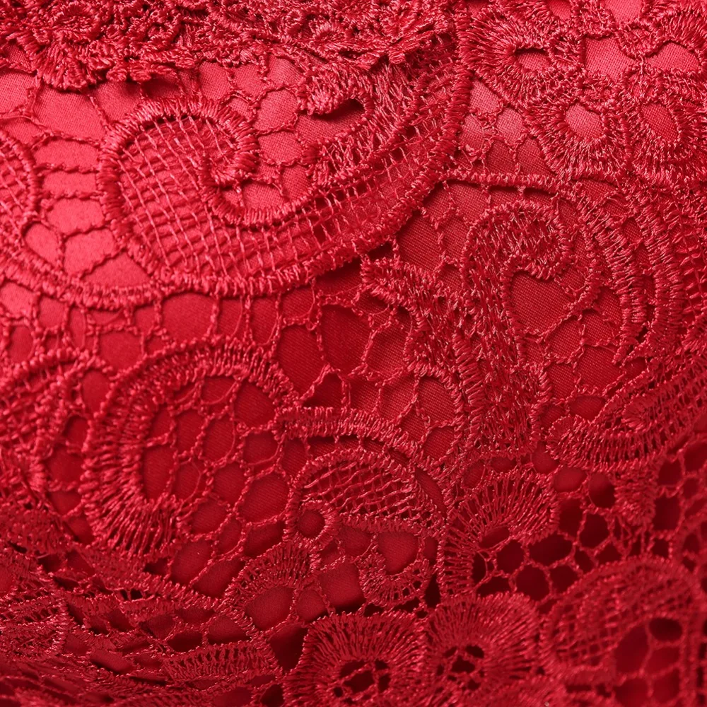 NOBLE WEISS Floor-Length Dark Red Lace Evening Dress Robe De Soiree Elegant Half Sleeve Dresses Long Prom | Свадьбы и торжества