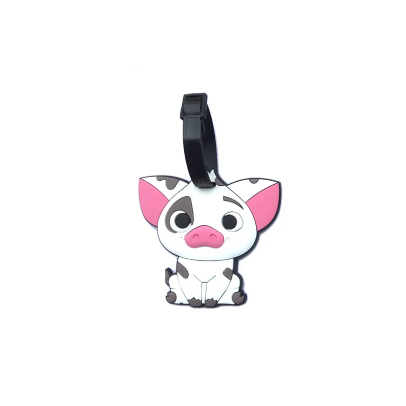 Pua Meetcute силикагель багажные бирки мультфильм брелки с изображением Моаны Мауи Пуа Свинья Имя Адрес ID этикетка чемодан доска бирка брелок - Цвет: Pua
